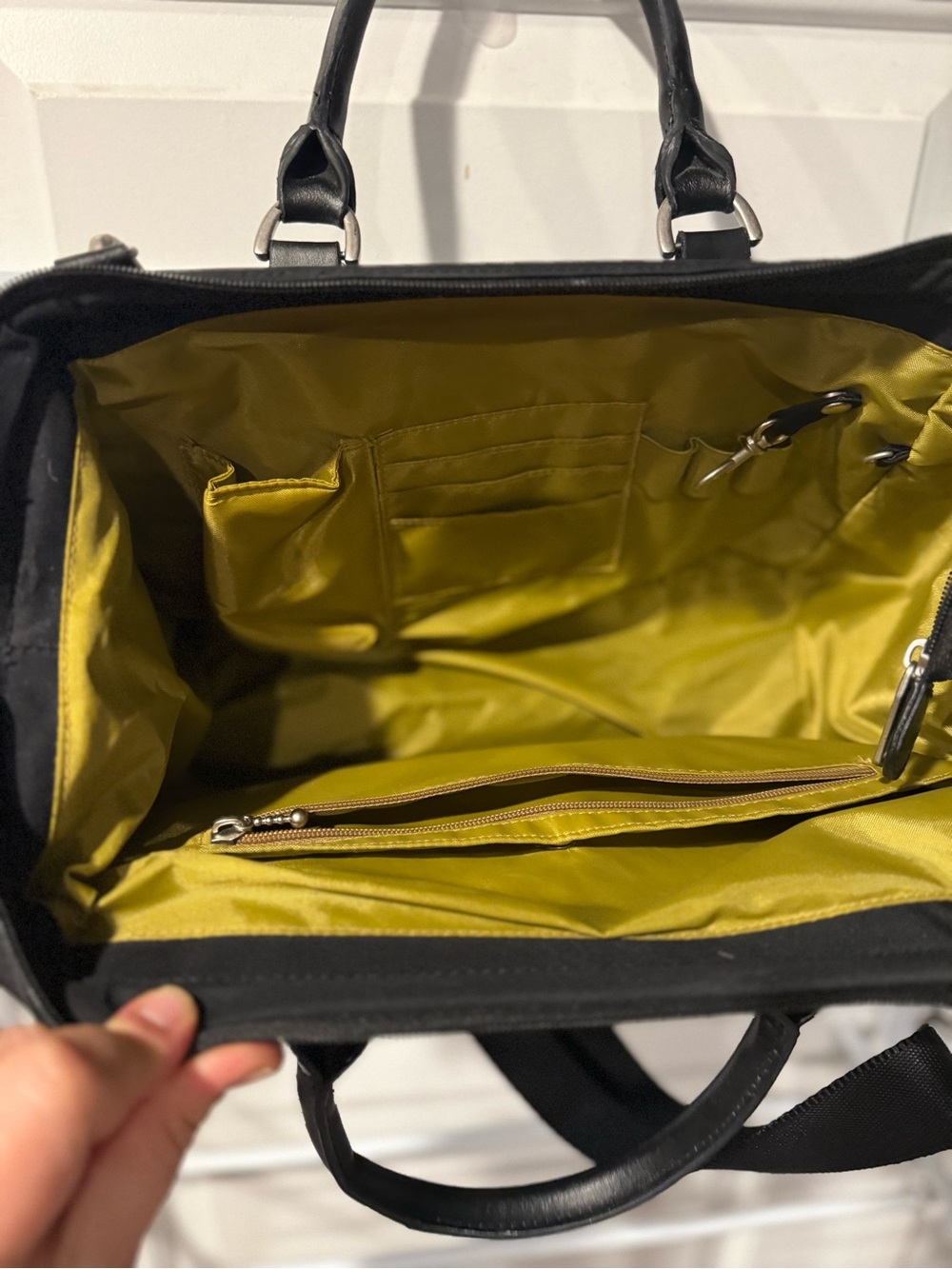 Baggallini Black Nylon Satchel with Shoulder Strap - Picture 3 of 6